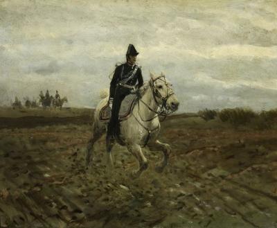 7: Ulan with a Dispatch, ca. 1869 - Oil on wood, 37 x 46 cm.