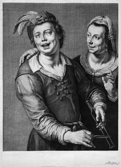 Śpiewająca para, 1655/57. Według holenderskiego mistrza, Staatliche Kunstsammlungen w Dreźnie.