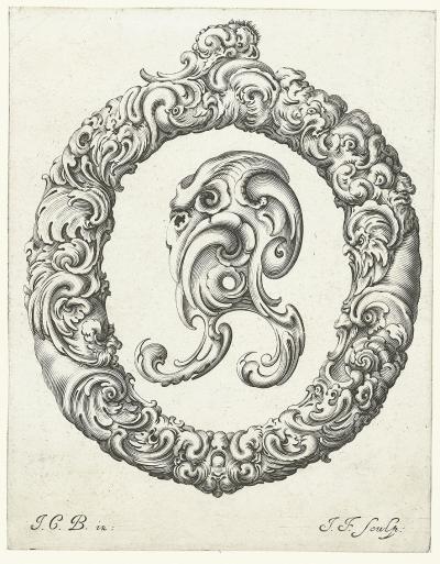 Buchstabe O, um 1662. Aus der Folge Libellus novus elementorum latinorum, nach einer Vorlage von Johann Christian Bierpfaff.