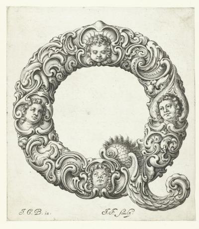Buchstabe Q, um 1662. Aus der Folge Libellus novus elementorum latinorum, nach einer Vorlage von Johann Christian Bierpfaff.