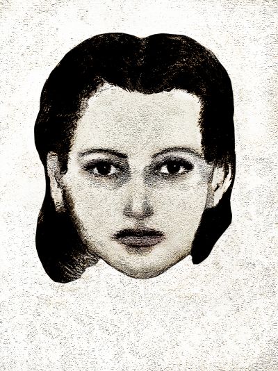 Bronisława Czubakowska. Grafika na podstawie portretu pamięciowego.