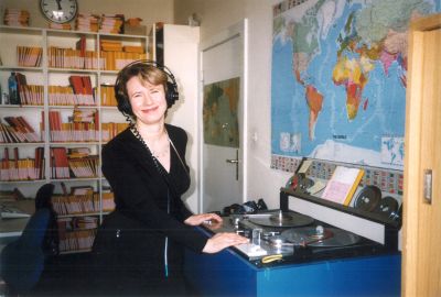 Dorota Danielewicz im Studio von Funkhaus Europa -  RBB Berlin, 1999  