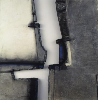 Abb. 9: Wandsegment VI/5, 1993 - Wandsegment VI/5, 1993. Holzplatte, Acryl, Pigmente, 100 x 100 cm, Privatbesitz