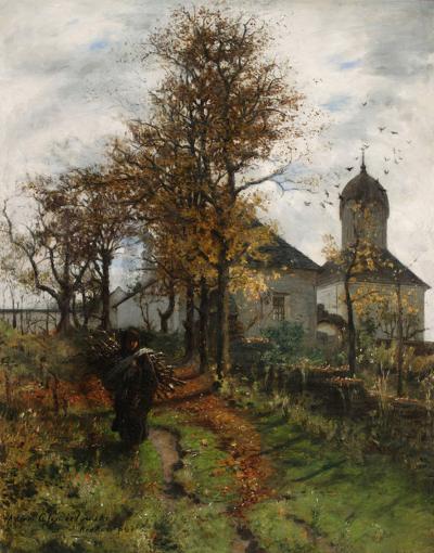 Adam Chmielowski (1845-1916): Die verlassene Pfarrei, 1888. Öl auf Leinwand, 71 x 56,8 cm