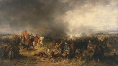 Abb. 9: Schlacht von Chocim, 1867 - Die Schlacht von Chocim (1621), 1867. Öl auf Leinwand, 190 x 337 cm, Nationalmuseum Warschau/Muzeum Narodowe w Warszawie, Inv. Nr. MP 5056
