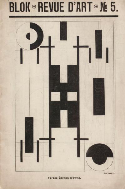 Abb. 16: Zarnower, Konstruktivistische Gestaltung, 1923 - Teresa Żarnowerówna: Ohne Titel (Konstruktivistische Gestaltung), 1923. Titelblatt der Zeitschrift Blok. Revue d’art, Warschau, Juli 1924