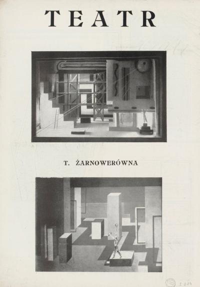 Teresa Żarnowerówna: Entwürfe für konstruktivistische Bühnenbilder, 1925, in: Blok, No. 10, Warschau, April 1925