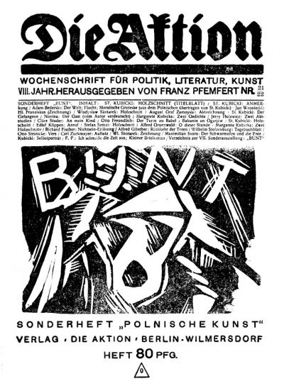 Sonderheft „Polnische Kunst“ der Zeitschrift Die Aktion, 8. Jahrgang, Nr. 21/22, Berlin, 1.6.1918, nach Spalte 260, Bildmotiv von Stanisław Kubicki