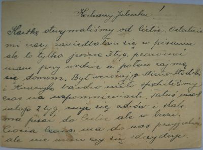 Brief von Eleonora Górski an ihren Sohn Juliusz vom 15.09.1943