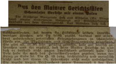 „Schamloser Verkehr mit einem Polen“ - Margarete Heß’ Demütigung in der NS-Propaganda, 1942.  