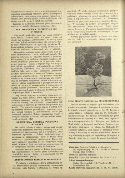 Bild 12: Anti-kommunistische Artikel aus der Januarausgabe, 1953 - Anti-kommunistische Artikel aus der Januarausgabe des „Polak w Niemczech“ aus dem Jahr 1953. 