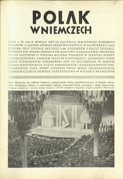 Bild 19: Titelblatt, 1963 - Titelblatt einer Ausgabe von „Polak w Niemczech“ aus dem Jahr 1963. 