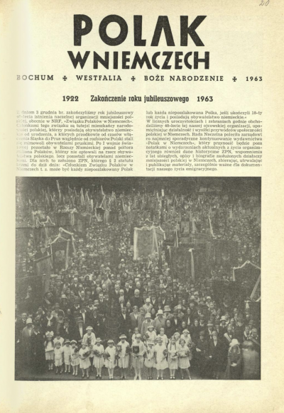Titelblatt einer Ausgabe von „Polak w Niemczech“ aus dem Jahr 1963.