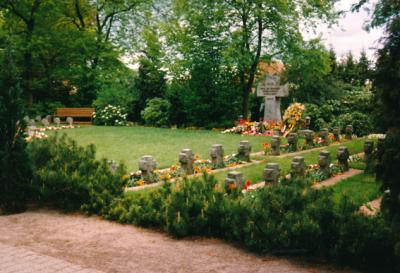 Polnische Gräber auf dem Kriegsgräberfeld  -  