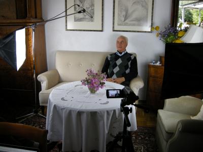 Ferdinand Matuszek im Gespräch - Ferdinand Matuszek während des Zeizeugeninterviews, 2013.
