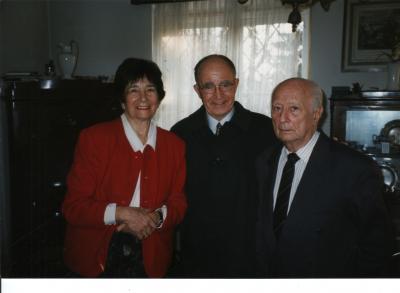 Halina i Władysław Szpilman z Detlevem Hosenfeldem, synem Wilma Hosenfelda