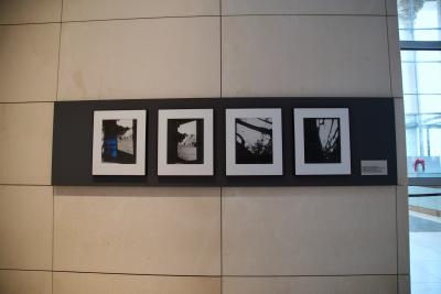 Fotografische Vorlagen zu Gerhard Richters monumentalem Bilderzyklus "Birkenau" - Die vier fotografischen Vorlagen zu Gerhard Richters monumentalem Bilderzyklus "Birkenau" werden ebenfalls im Besucherfoyer des Bundestages präsentiert, 2019. 