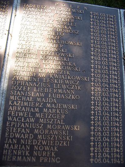 Names of the buried victims