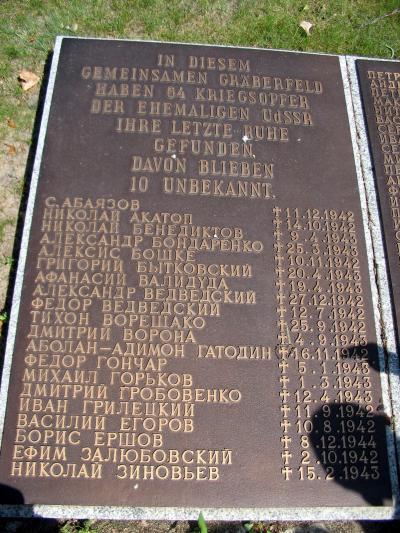 Namen der bestatteten Opfer