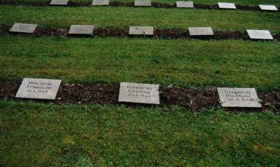 Tombstones and memorial plaques at the cemetery in Krefeld -  