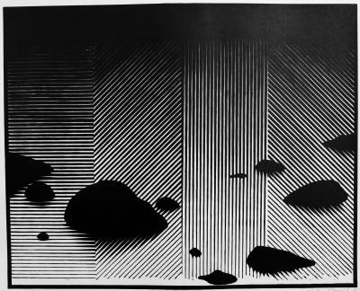 Kamienie (Steine), 1985 - Linolschnitt (20/30), 48 x 60 cm, Besitz des Künstlers