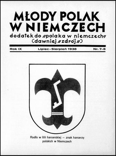 Titelblatt der Juli-/Augustausgabe des „Młody Polak w Niemczech“ aus dem Jahr 1938.