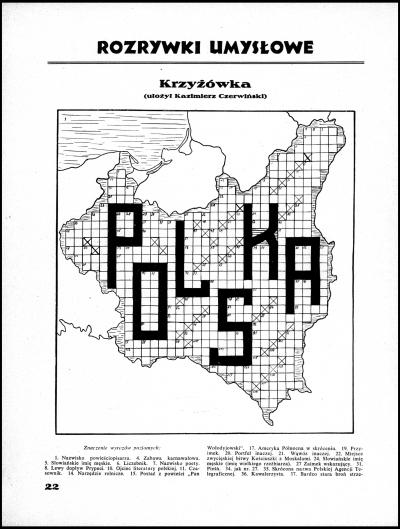 Bild 7: Kreuzworträtsel in der Januarausgabe, 1935 - Kreuzworträtsel in der Januarausgabe des „Młody Polak w Niemczech“ aus dem Jahr 1935. 