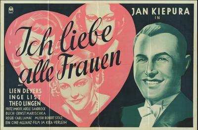 Werbeplakat für den Film "Ich liebe alle Frauen" (1935) mit Jan Kiepura  - Werbeplakat für den Film "Ich liebe alle Frauen" (1935) mit Jan Kiepura in der Hauptrolle 