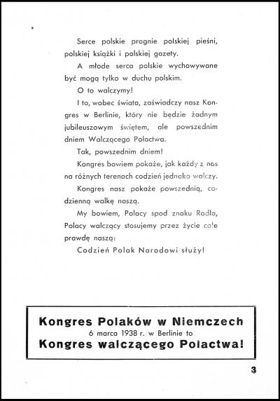 Bild 15: Aufruf zur Teilnahme am Kongress der Polen in Deutschland (2), 1938 - Aufruf zur Teilnahme am Kongress der Polen in Deutschland in der Märzausgabe von „Polak w Niemczech“ aus dem Jahr 1938. 