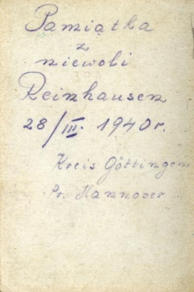 Schwarzweiß Fotografie (Rückseite), 28.3.1940, 6,2 x 8,8 cm
