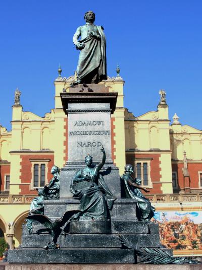 Adam-Mickiewicz-Denkmal auf dem Hauptmarkt in Krakau, 1882-1898