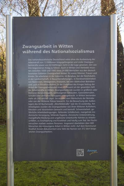 Informationstafel zur NS-Zwangsarbeit in Witten