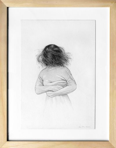 Kobieta Słońce - Rysunek pędzlem, tusz na papierze, 22 x 17 cm 