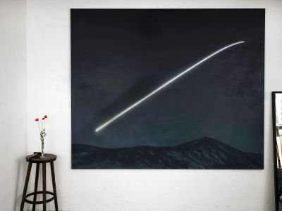Der Himmel über dem Krieg - Öl auf Leinwand, 200 x 240 cm 
