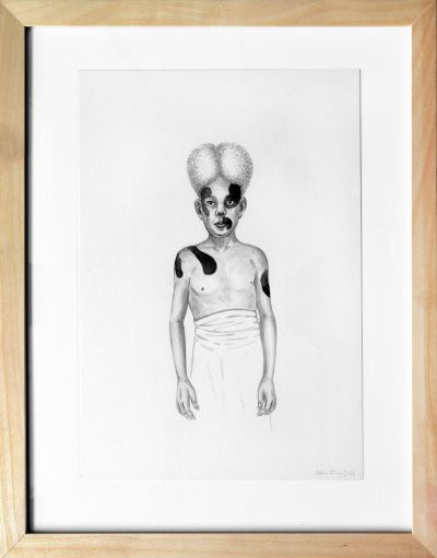 Albino - Pinselzeichnung, Tusche auf Papier, 24 x 17 cm, 2021 