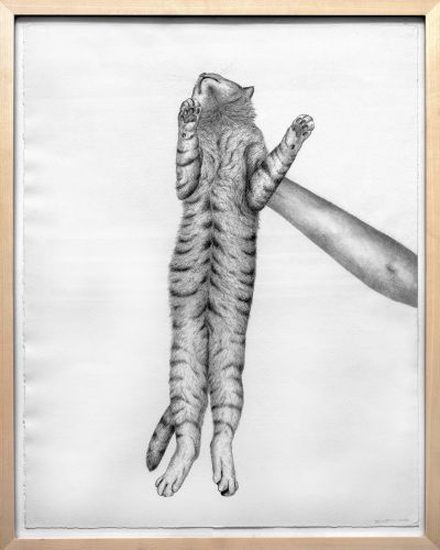 Muttergriff - Pinselzeichnung, Tusche auf Papier, 62 x 47 cm 