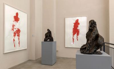 Bronze sculptures and large-format gouaches.