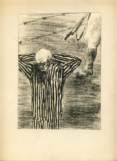 Helena Bohle-Szacki, bez tytułu, projekt ilustracji do opowiadań T. Borowskiego, litografia, lata 50.