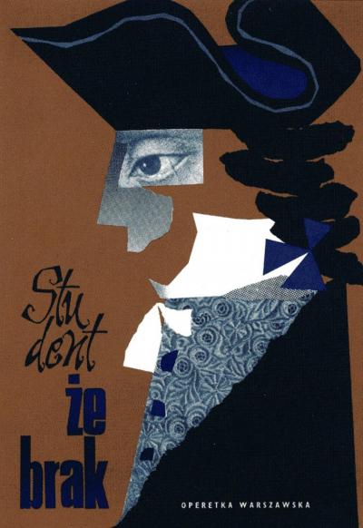 Kolejny plakat obecny na monachijskiej wystawie: Józef Mroszczak, Student żebrak, 1961