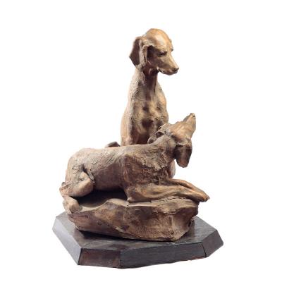 Jagende Hunde - Jagende Hunde, Keramik, H=52 cm, B=46 cm 