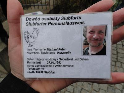 A special identity card issued on the request of Słubfurters.