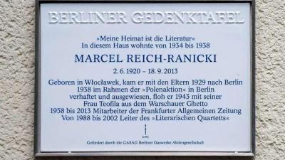  Berliner Gedenktafel (memorial plaque) for Marcel Reich-Ranicki -  Berliner Gedenktafel (memorial plaque) for Marcel Reich-Ranicki