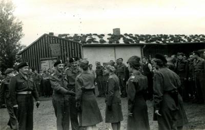 General Bór-Komorowski visits Maczków - General Bór-Komorowski visits Maczków, 1945.