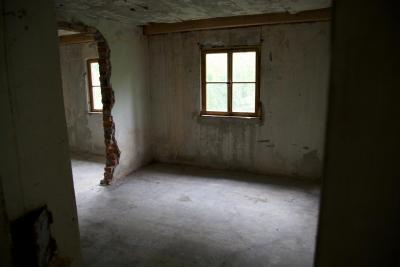 In the barrack 5 of the former Forced Labor Camp Neuaubing during the renovation work.