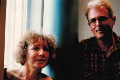 Janina Szarek i Krystian Lupa w czasie warsztatów teatralnych w Krakowie, 1996 r.
