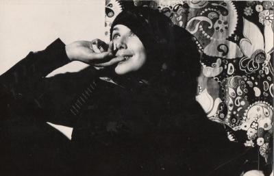 Janina Szarek w akademiku PWST w Krakowie, lata 70-te