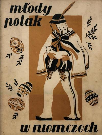 Janina Kłopocka: projekt okładki do Młodego Polaka w Niemczech z 1937 r., nr 3.
