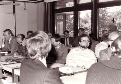 A meeting of the German-Polish Schoolbook Commission in Münster, January 1980. 