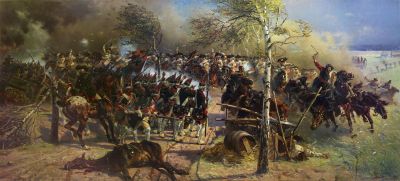 The Battle of Zorndorf, 1899 - Wojciech Kossak: The Battle of Zorndorf, 1899, oil on canvas, 270 x 600 cm, Potsdam Museum. 