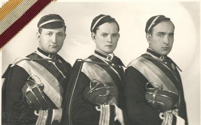Members of the student fraternityK! Gedania Posnaniensis; Kazimierz Odrobny on the far left, 1930s.